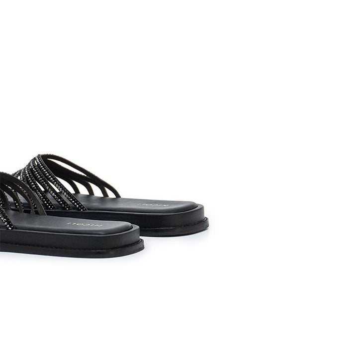 Esosa | Women's Luxury Embellished Flat Sandal| Nicoli Shoes