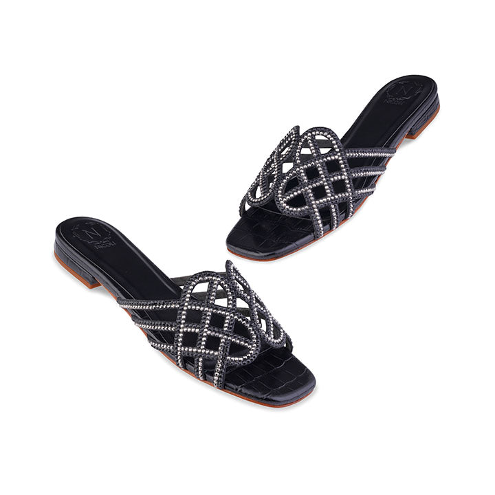 Fabiola Flat Sandal #color_black