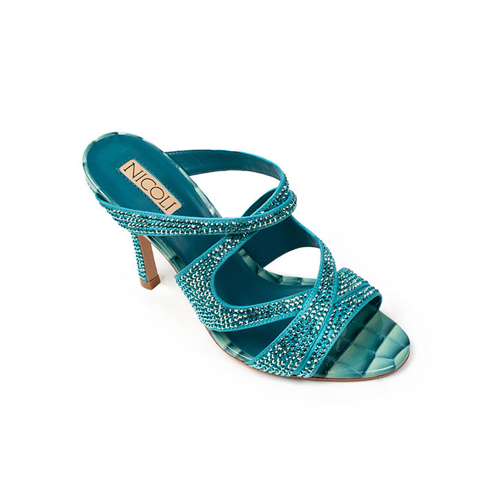 Feista  Luxury Box Heel Sandal #color_azul