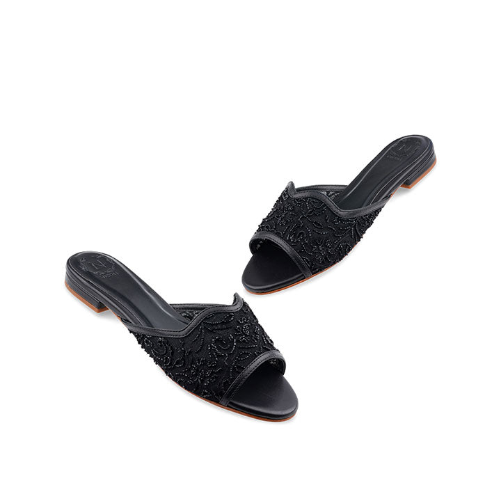 Fleur Flat Sandal #color_black