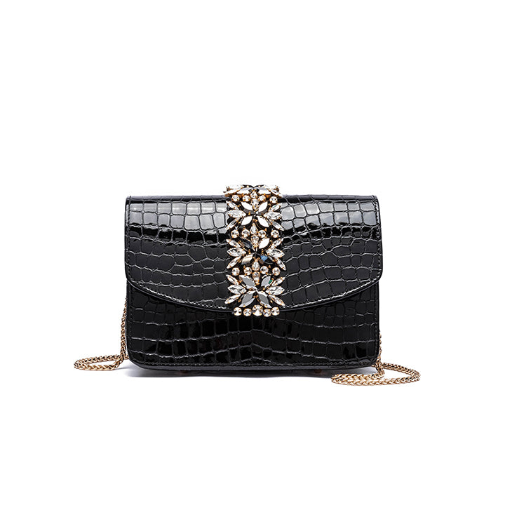 Kameryn Evening Bag #color_black croco