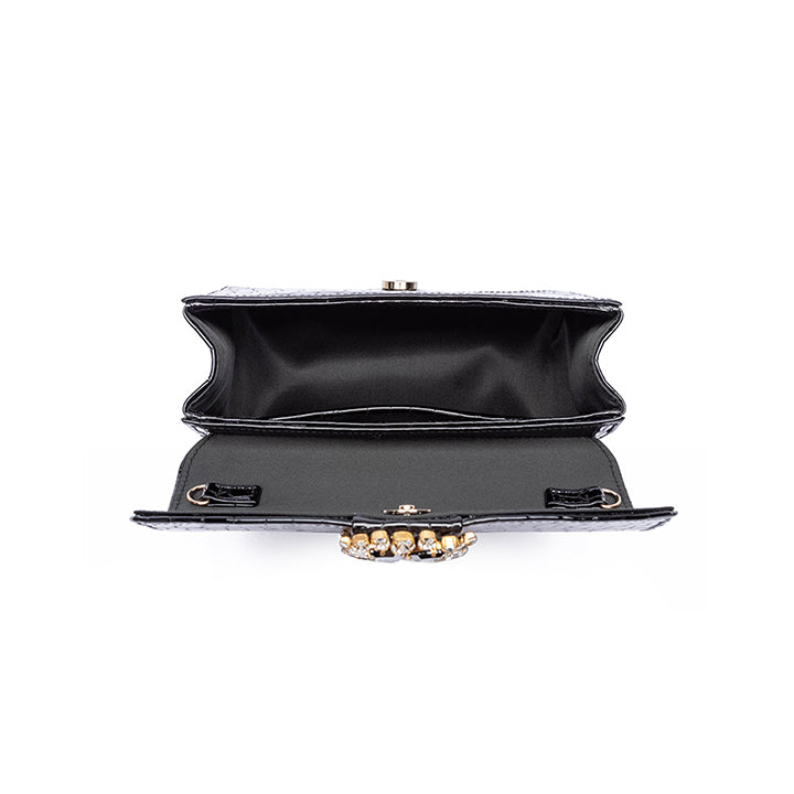 Kameryn Evening Bag #color_black croco