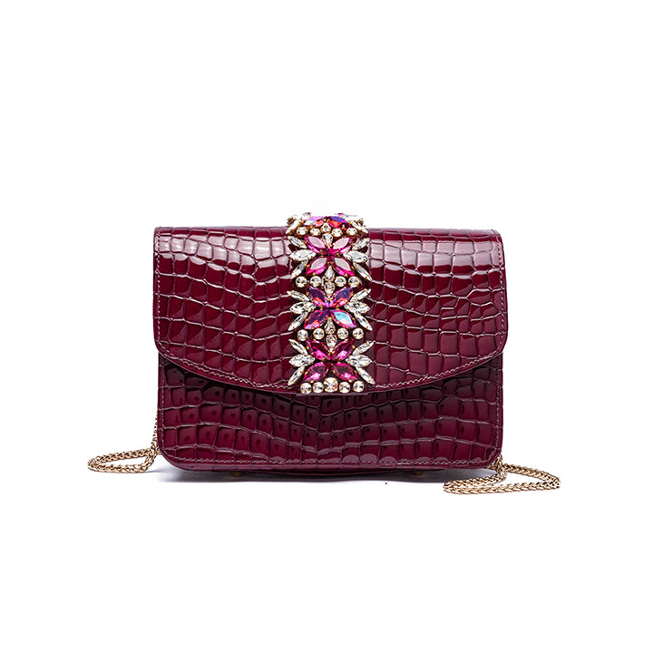 Kameryn Evening Bag #color_cherry croco