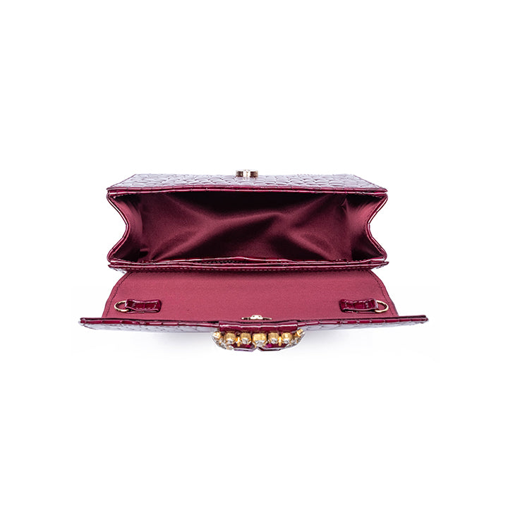 Kameryn Evening Bag #color_cherry croco