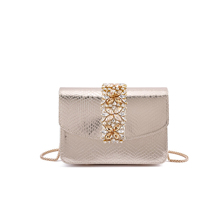 Kameryn Evening Bag #color_gold snake