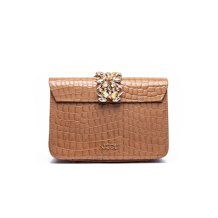 Kameryn Evening Bag #color_peach croco 10