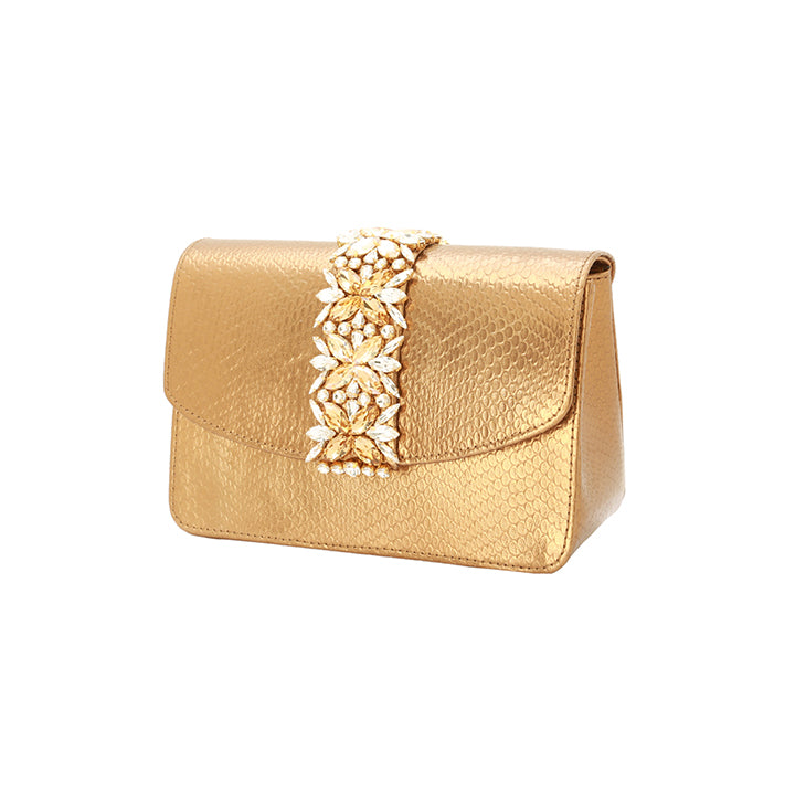Kameryn Evening Bag #color_brown snake