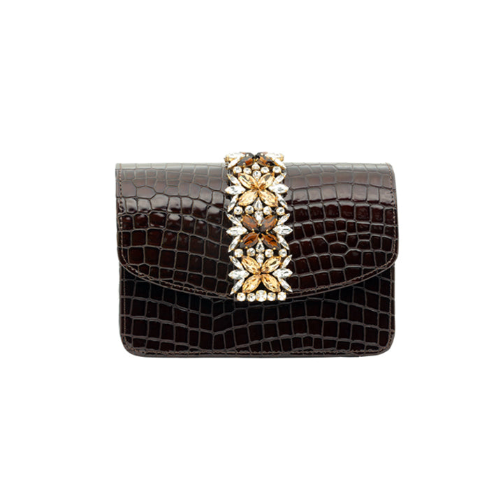 Kameryn Evening Bag #color_coffee croco 10