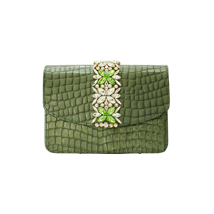 Kameryn Evening Bag #color_green croco 10