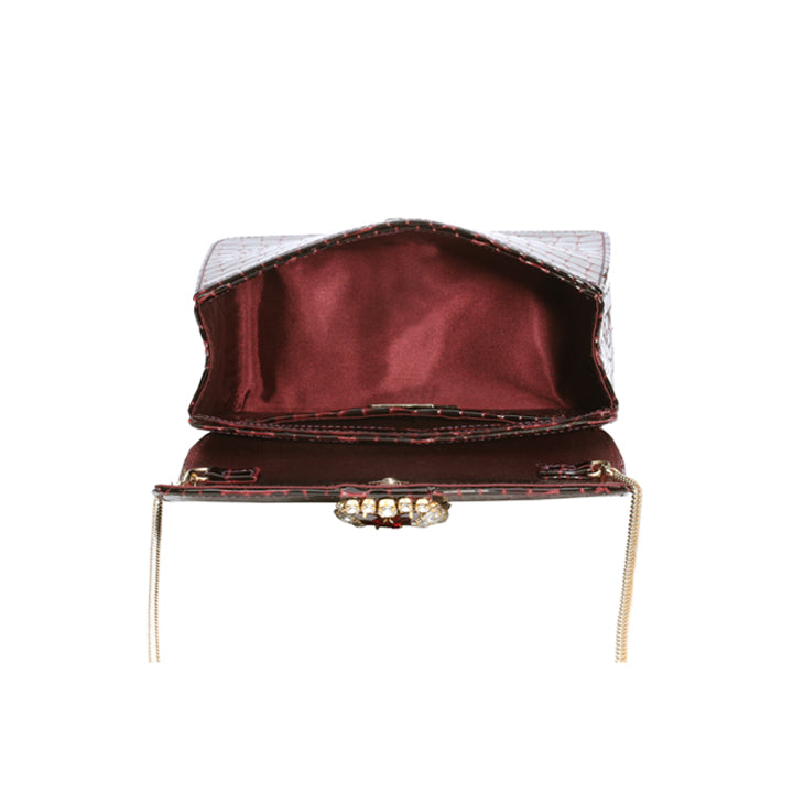 Kameryn Evening Bag #color_maroon croco 10