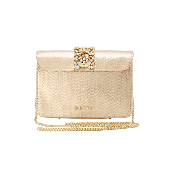 Kameryn Evening Bag #color_peach snake