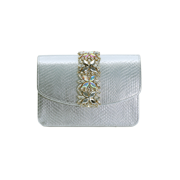 Kameryn Evening Bag #color_silver snake