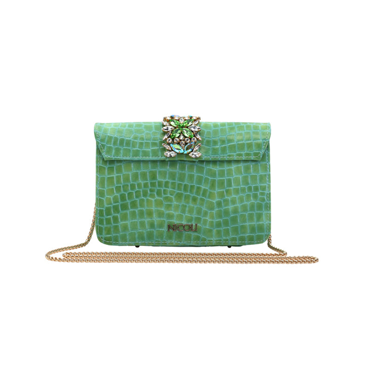 Kameryn Evening Bag #color_l green croco