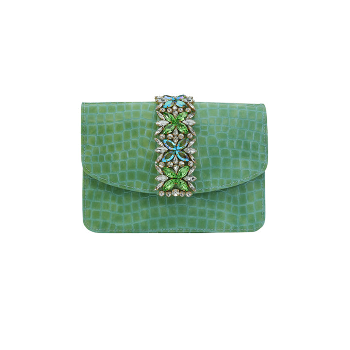 Kameryn Evening Bag #color_l green croco