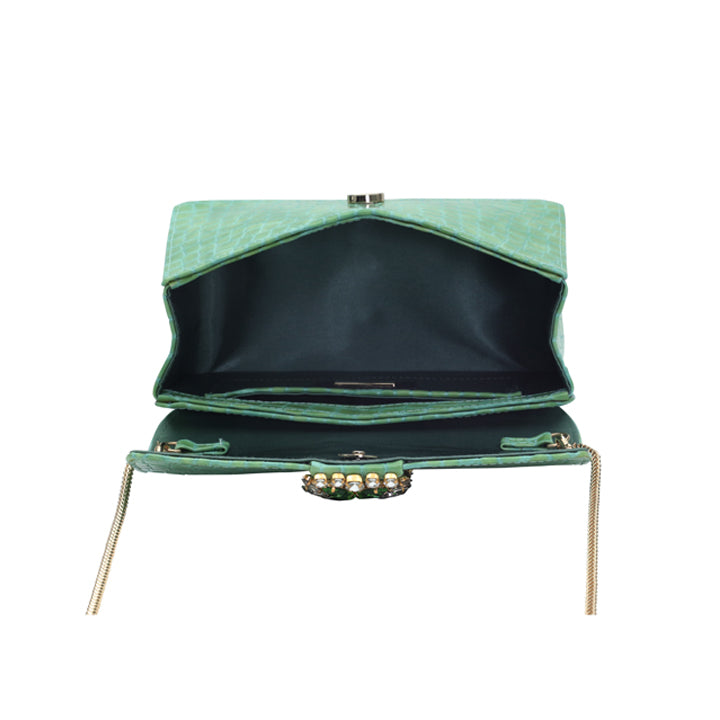 Kameryn Evening Bag #color_l green croco