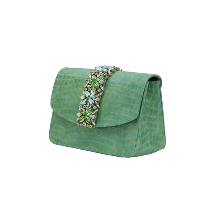 Kameryn Evening Bag #color_l green croco