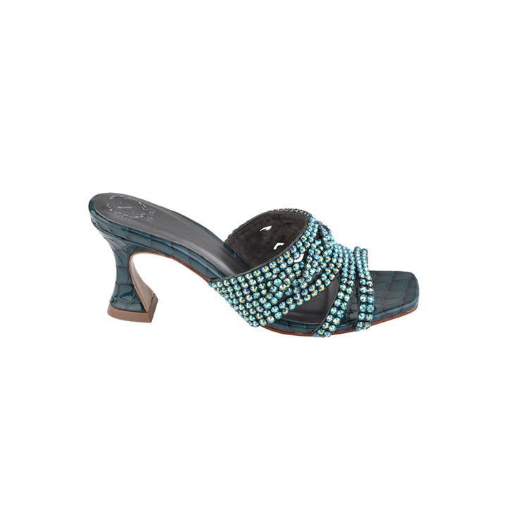 Queency  Vintage Heel #color_teal blue
