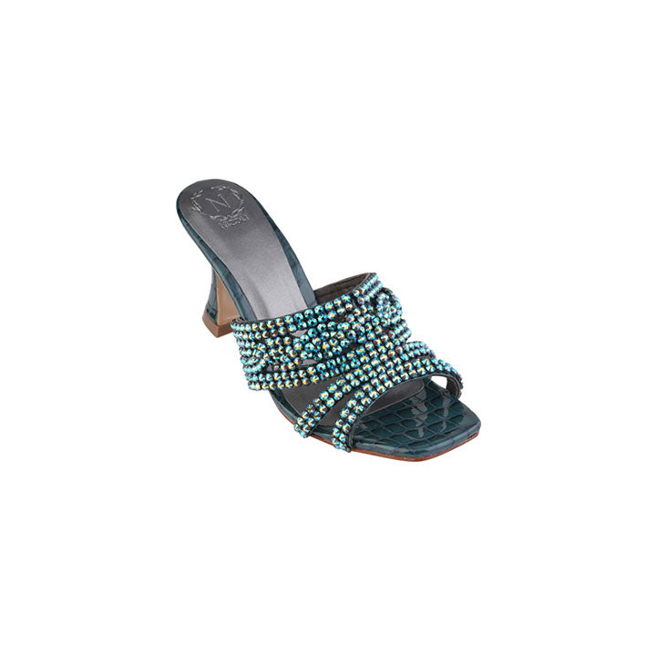 Queency  Vintage Heel #color_teal blue