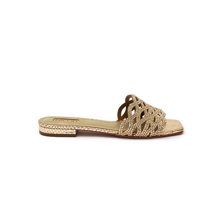 Reuel Luxury Embellished Flat Sandal