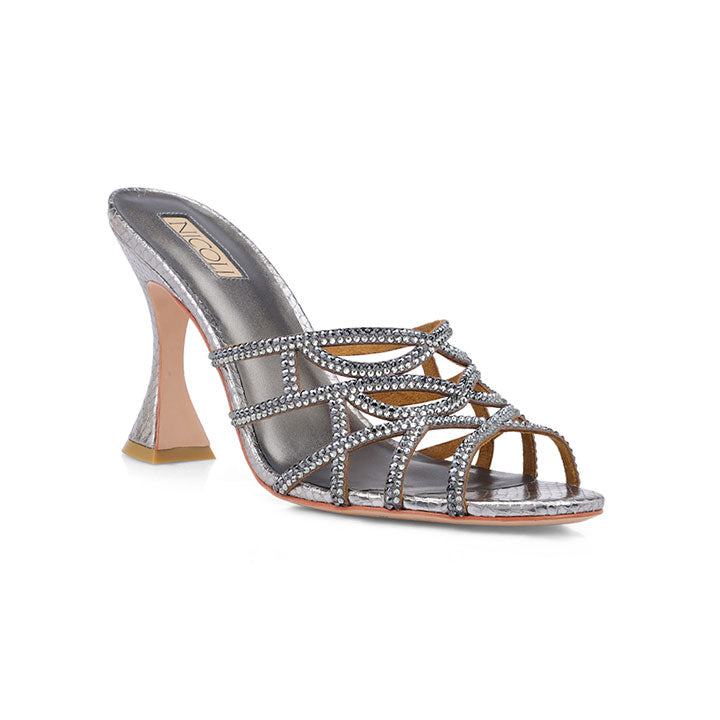 Sabine - Gunmetal Luxury Embellished High Heel