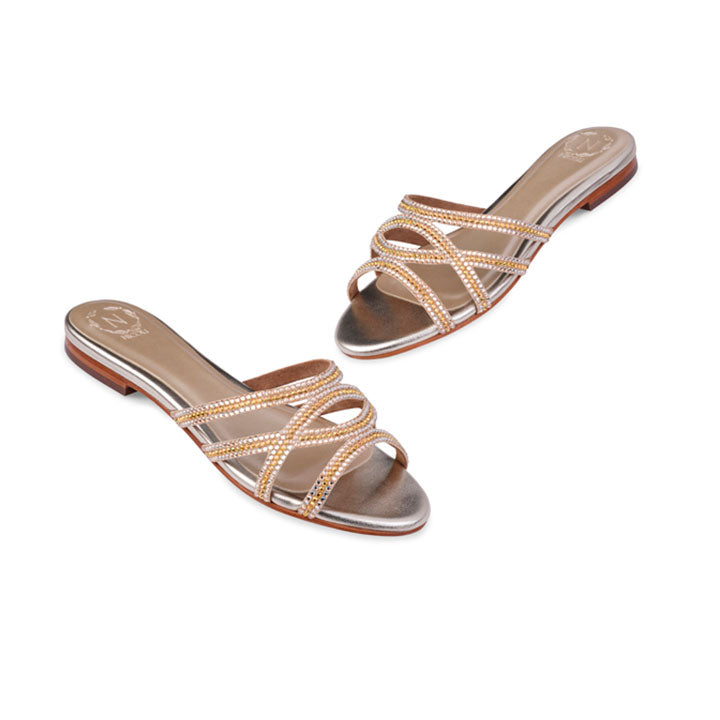 Sidnee Flat Sandal #color_gold