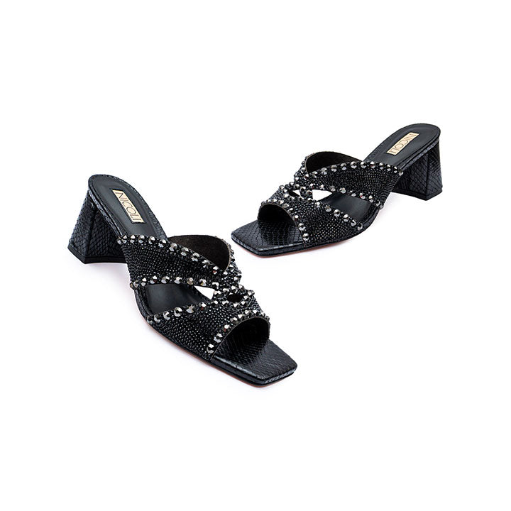 Trani Luxury Embellished Box Heels