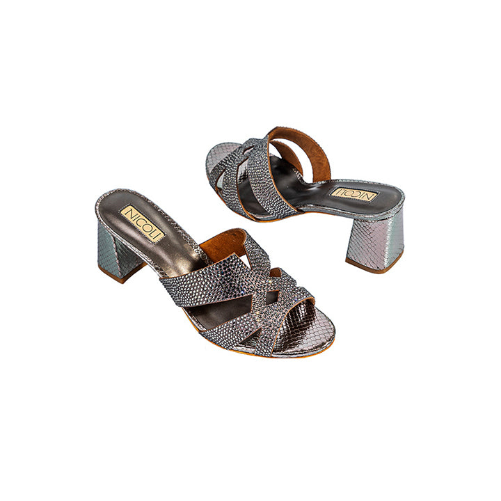 Talia Luxury Mule #color_gunmetal