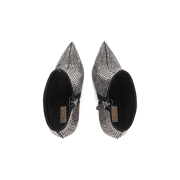 Keziah - Gun | Women's Luxury Embellished Boots| Nicoli Shoes