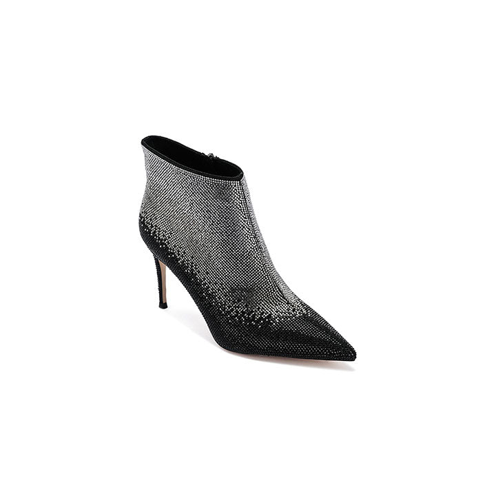 Ornella-Black | Women's Luxury Embellished Boots| Nicoli Shoes